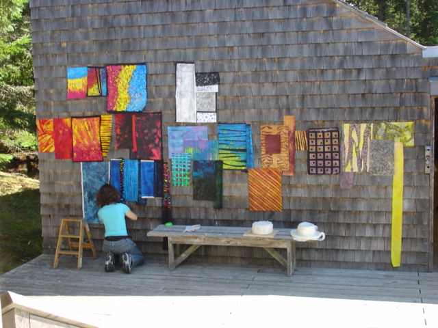 
        There was plenty of space to view all the fabric each participant made.        